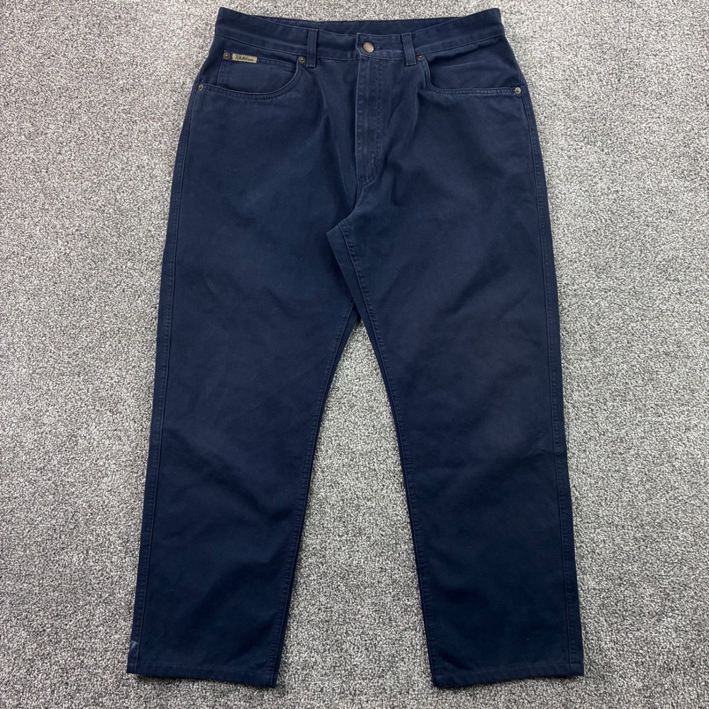 Vintage RM Williams Pants Mens 36x28 Navy Blue Australia Cotton Ramco Drill
